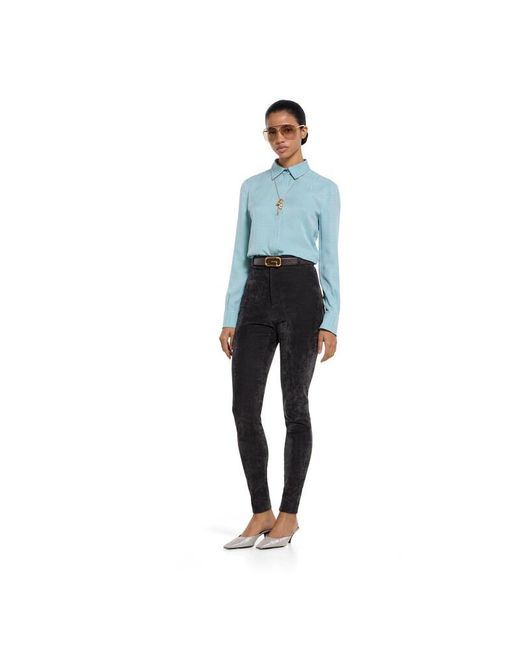 Gucci Blue Interlocking G Silk Jacquard Shirt