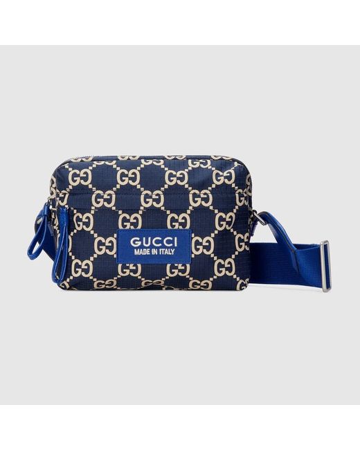 Gucci Blue Medium GG Ripstop Crossbody Bag for men