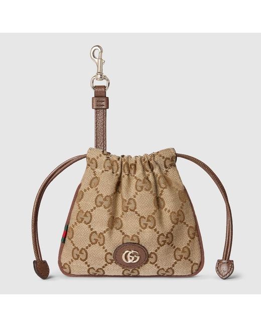 Gucci ナノポーチ チャーム, ベージュ, ファブリック Metallic