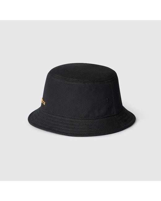 Gucci Black Canvas Bucket Hat