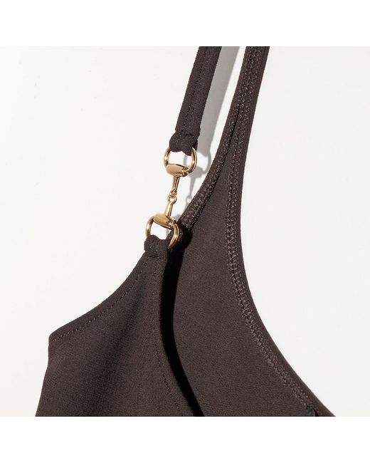 Gucci Brown Viscose Crêpe Jersey Top With Horsebit, Size L, Ready-To-Wear