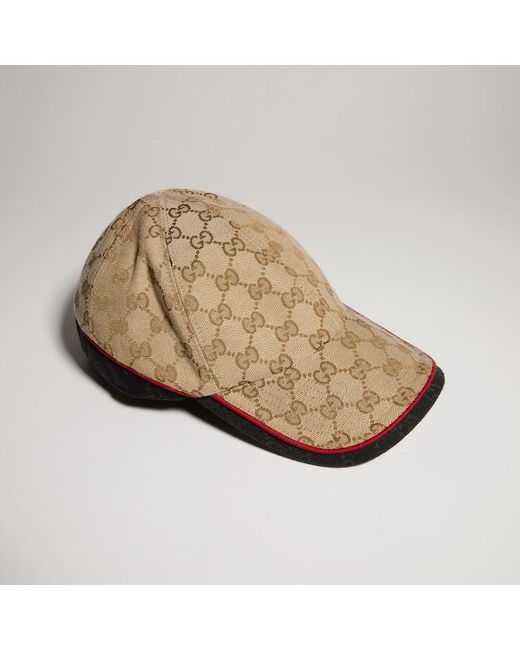 Gucci Natural Gg Cotton Canvas Baseball Hat, Size M, Fabric for men