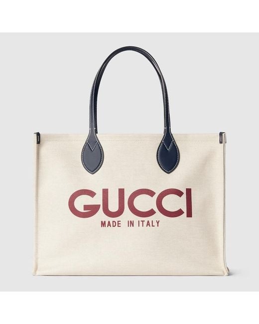 Gucci Pink Medium Tote Bag With Print