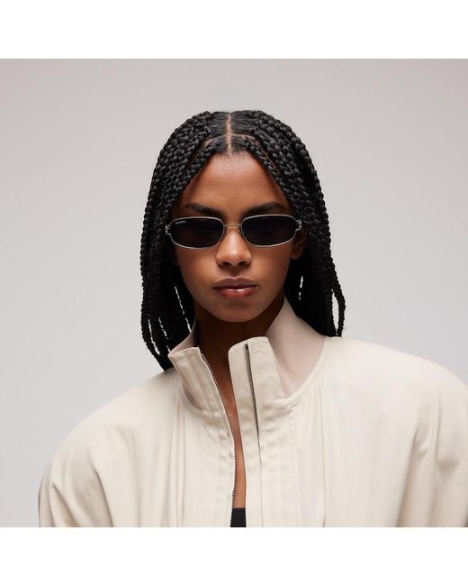 Gucci Gray Rectangular-Frame Sunglasses