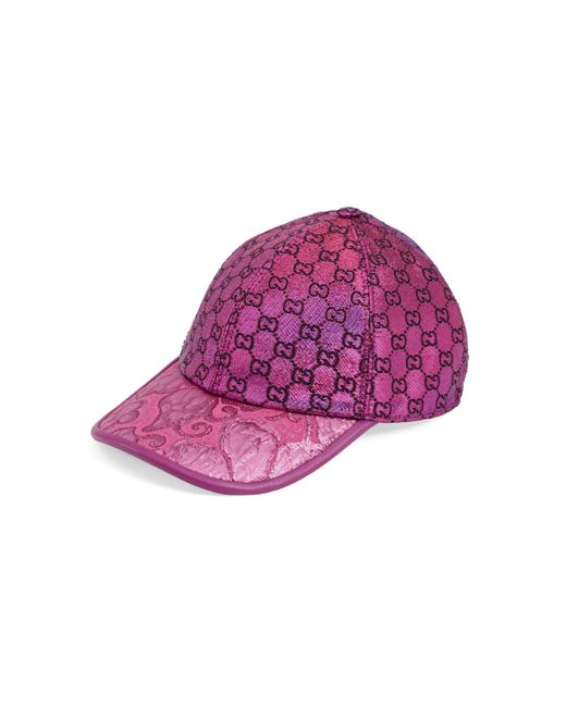 Gucci Purple GG Lamé Jacquard Baseball Hat