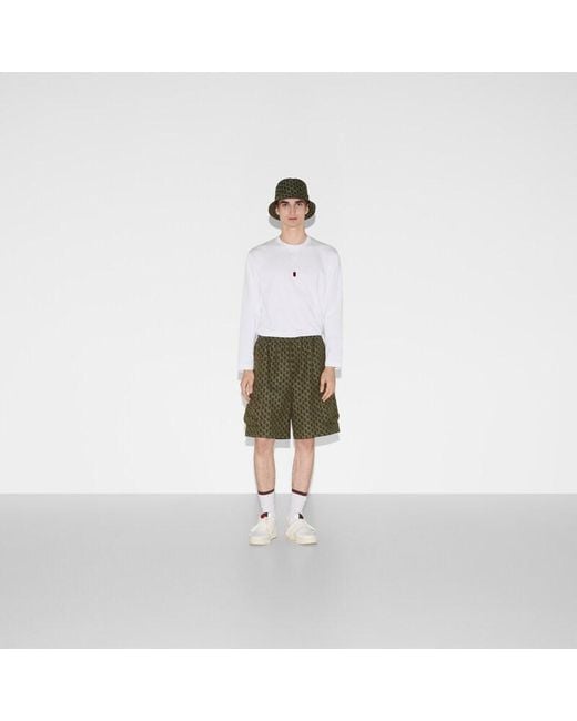 Gucci White Long-Sleeve Cotton Jersey T-Shirt for men