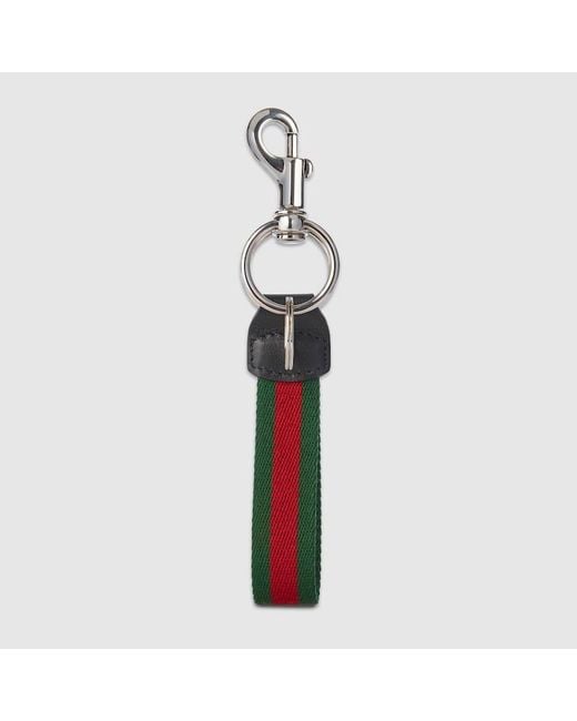 Gucci White Web Keychain for men