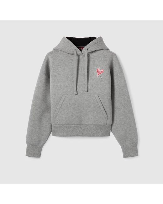 Gucci Gray Jersey Hooded Sweatshirt With Print, Ready-To-Wear