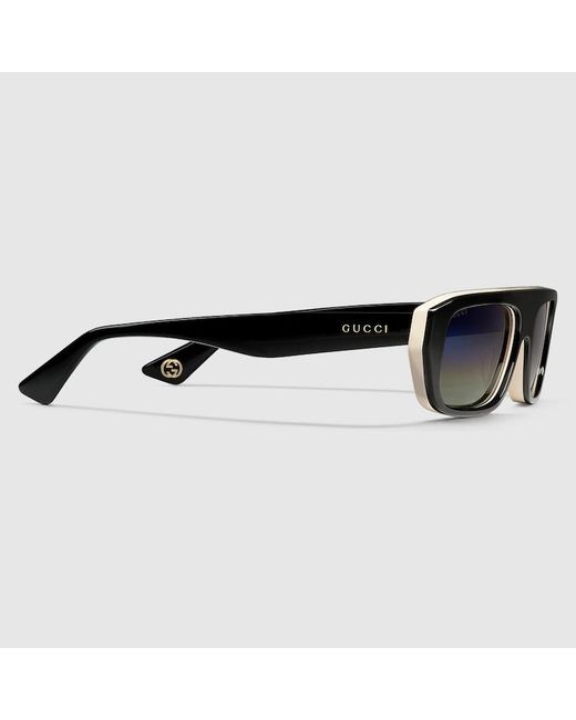 Gucci Blue Rectangular Frame Sunglasses for men
