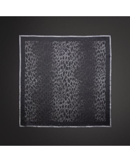 Gucci Black Printed Silk Twill Carré