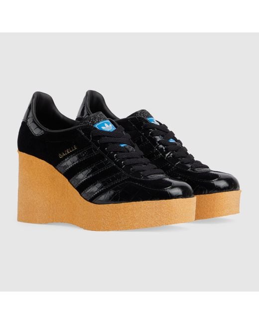 Gucci Adidas X Wedge Gazelle Sneaker in Black | Lyst Canada