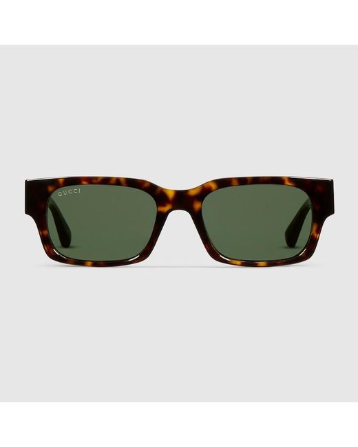 Gucci Brown Rectangular Frame Sunglasses for men