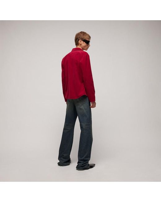 Gucci Red Cotton Corduroy Shirt
