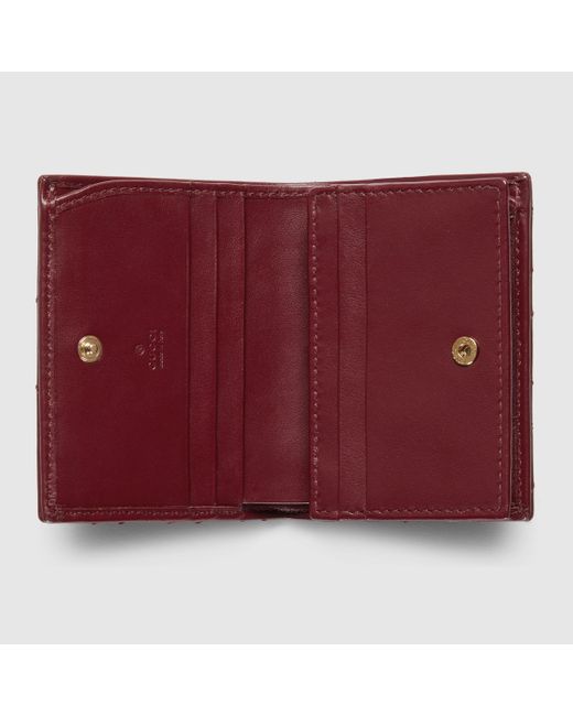 Gucci ダブルg カードケース ウォレット, レッド, Leather Red