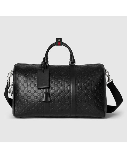 Gucci Black Gg Emblem Medium Duffle Bag for men