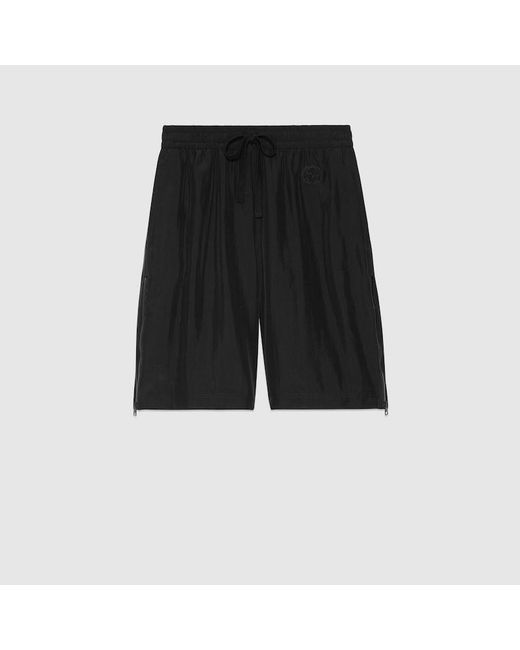 Shorts In Seta Pongé Neri di Gucci in Black