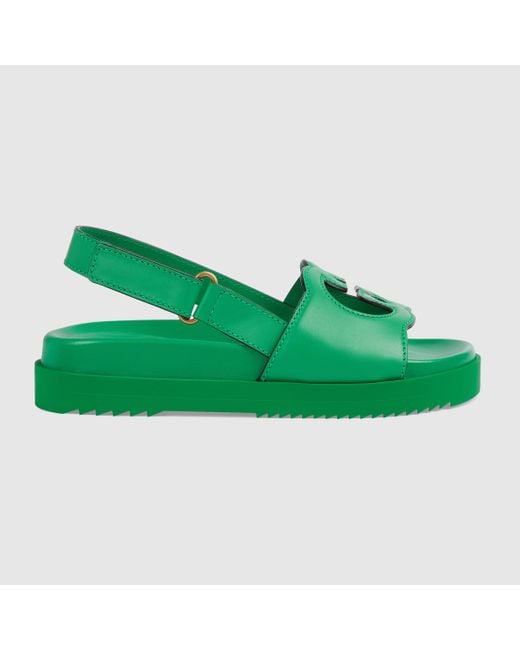 Gucci Green Interlocking G Sandal