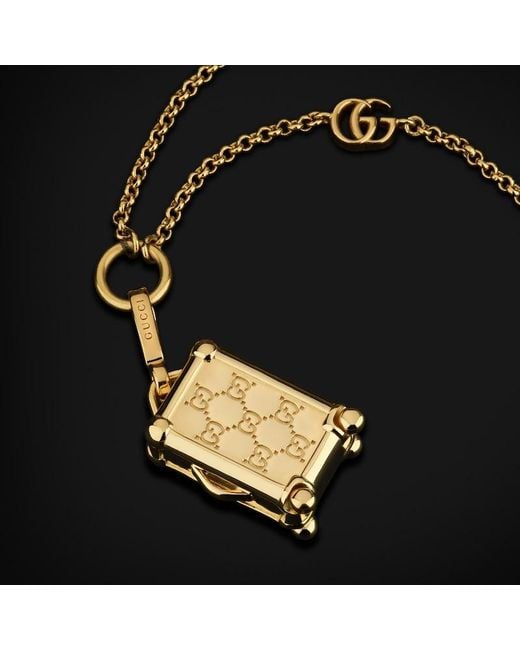 Gucci Metallic Savoy Trunk Motif Charm