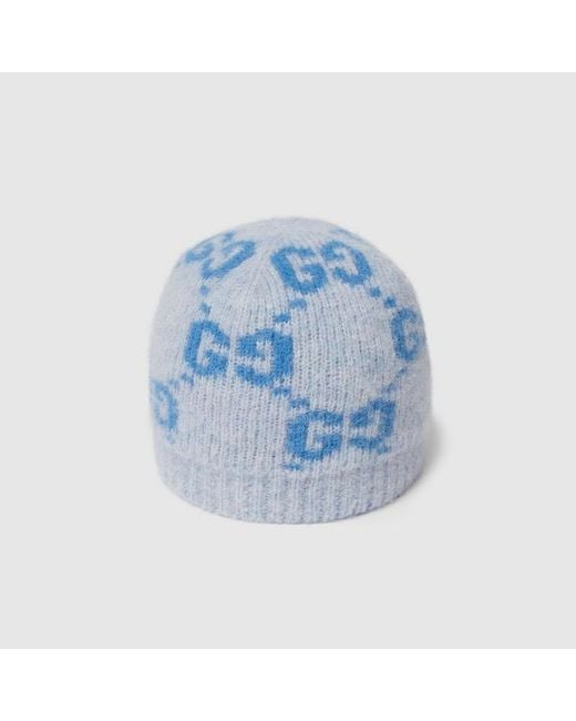 Bonnet En Mélange D'Alpaga Gg, Taille Gucci en coloris Blue