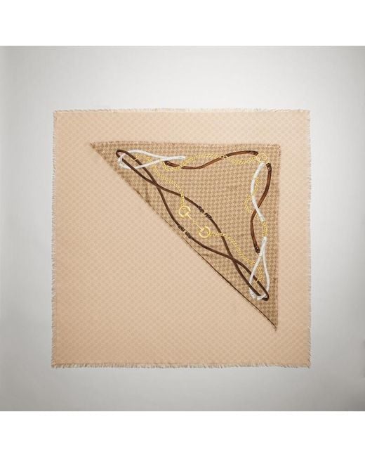 Gucci Natural Gg Wool Silk Jacquard Cape
