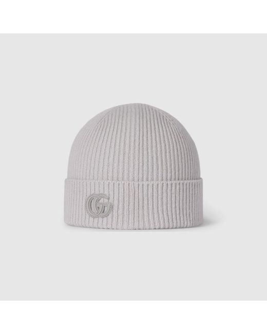 Bonnet En Cachemire Avec Empiècement, Taille Gucci en coloris Gray