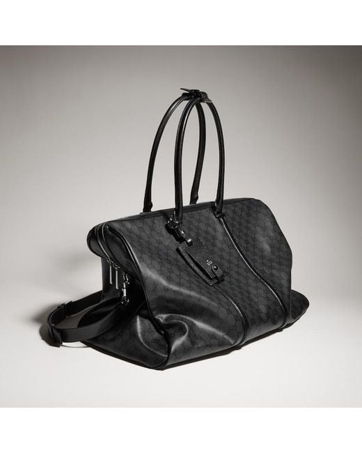 Gucci Black Essence Classic Large Duffle Bag, Original Gg Fabric for men