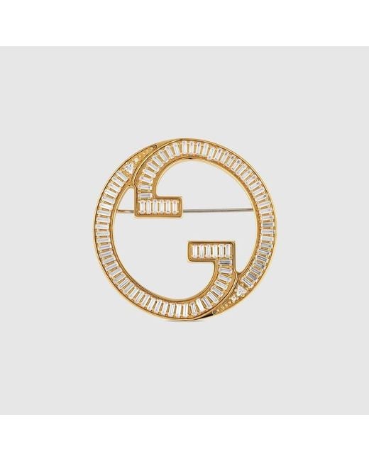 Gucci Metallic Blondie Crystal Brooch