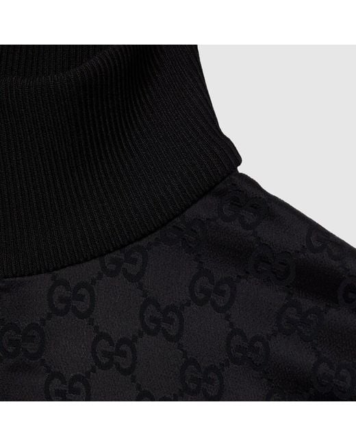 Gucci Black Gg Jacquard Zip Jacket