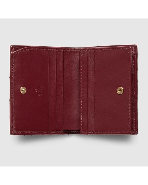 Gucci Red GG Marmont Card Case Wallet