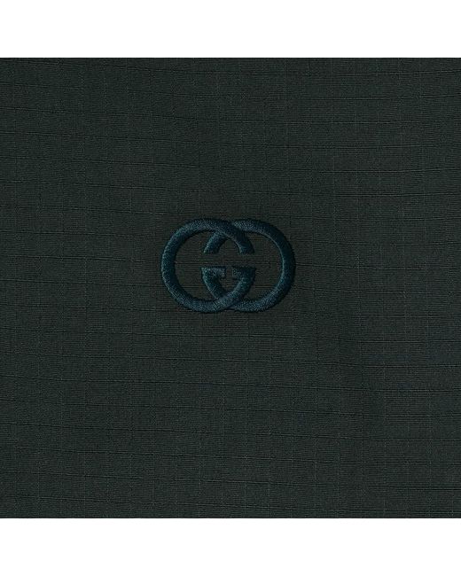 Gucci Green Reversible Cotton Ripstop Zip Jacket for men