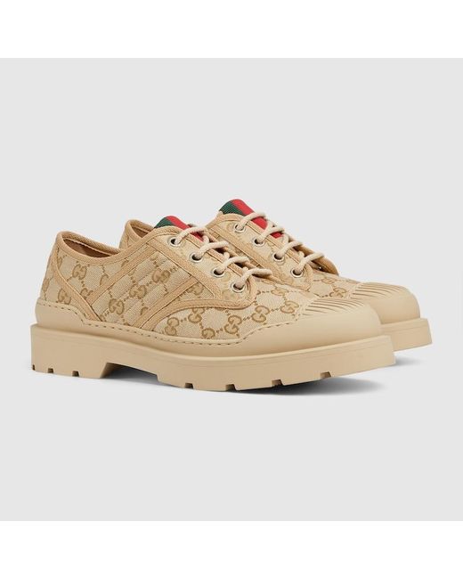Scarpa Uomo Stringata Con Dettaglio Web, Taglia di Gucci in Natural da Uomo
