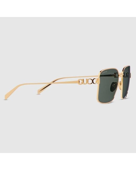 Lunettes De Soleil Carrées Gucci en coloris Brown