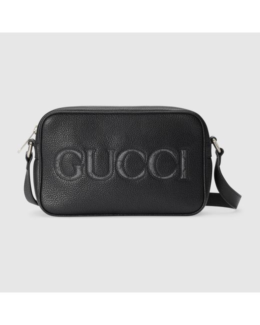 メンズ Gucci ミニ ショルダーバッグ, ブラック, Leather Black
