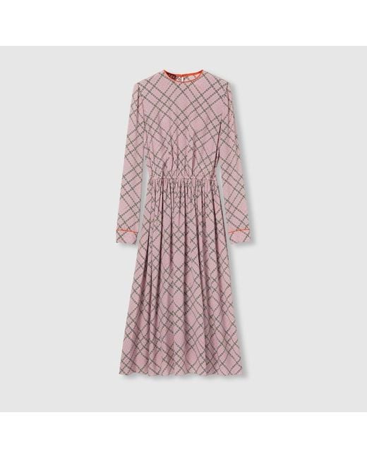 Gucci Pink Printed Silk Dress