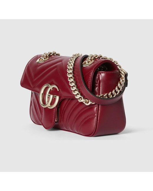 Minibolso de Hombro GG Marmont Gucci de color Red
