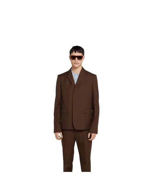 メンズ Gucci エンボス ウール ジャケット, ブラウン, ウェア Brown