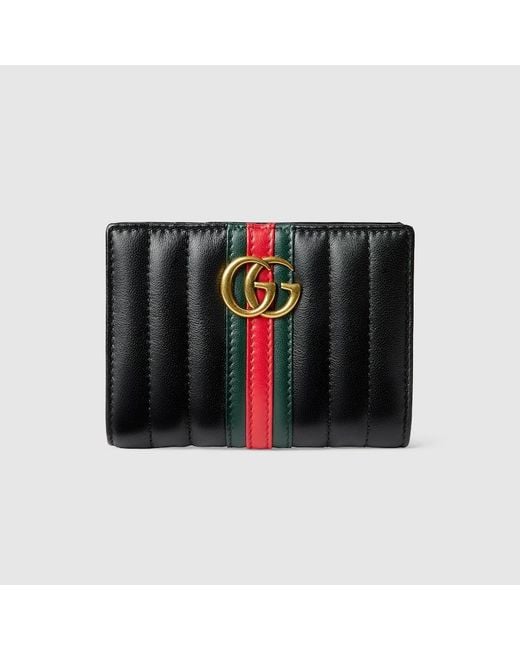 Gucci Black Gg Marmont Small Wallet