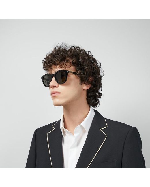 Gucci Sonnenbrille Mit Rundem Rahmen in Black für Herren
