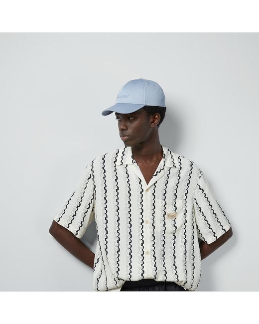 Gucci Blue Cotton Baseball Hat With Embroidery