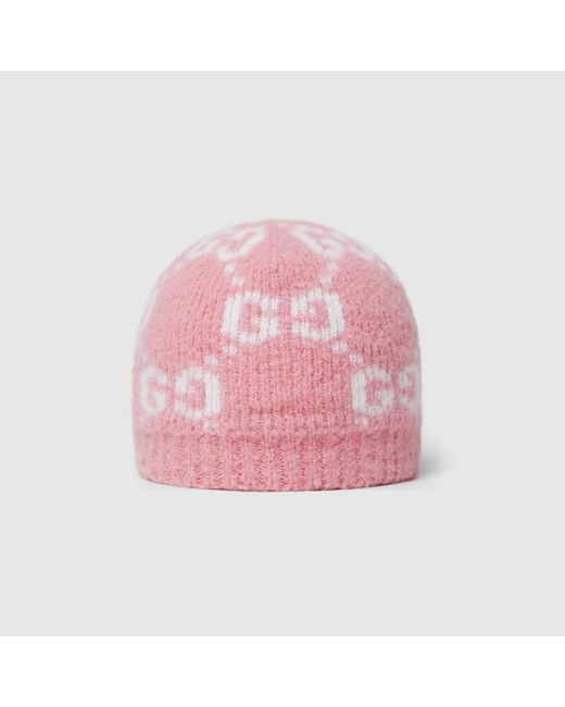 Gucci Pink Gg Alpaca Blend Hat