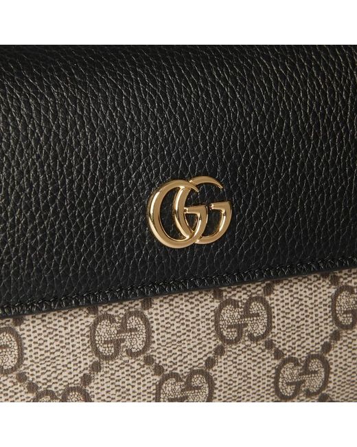 Gucci Black Gg Marmont Bi-Color Continental Wallet, Gg Canvas