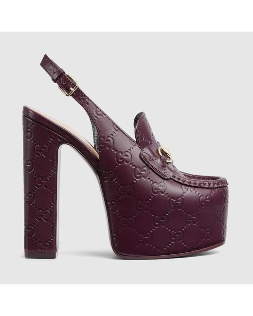 Gucci Purple Horsebit Platform Loafer Slingback