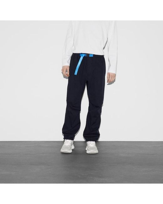 Pantalone Cargo In Cotone Ripstop Con Patch di Gucci in Blue da Uomo