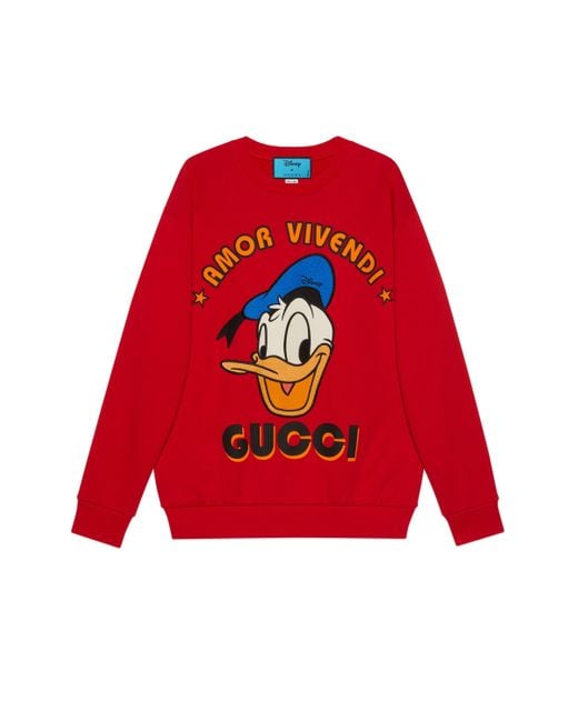 Sweat-shirt donald duck disney x Gucci en coloris Red