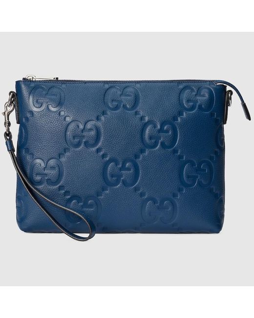 Gucci Blue Jumbo GG Medium Messenger Bag for men