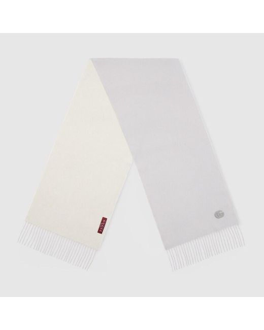 Gucci White Schal Aus Kaschmir Mit Patch