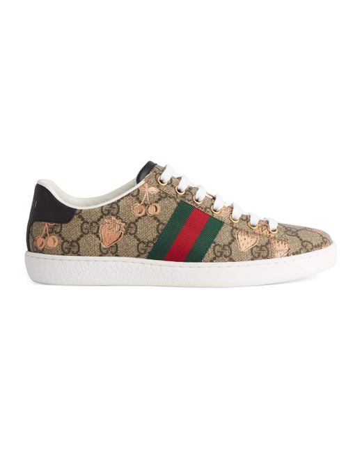Gucci Natural Berry Print Ace Sneaker