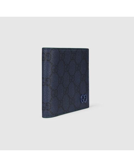 Gucci Blue Interior Gg Bi-Fold Wallet, Gg Canvas for men