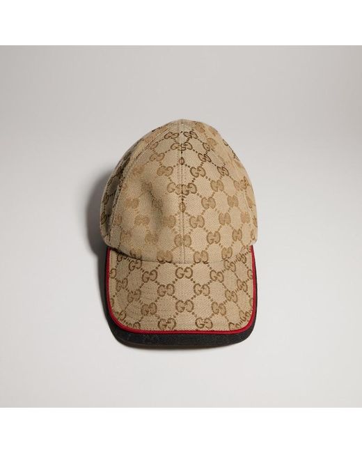 Gucci Natural Gg Cotton Canvas Baseball Hat, Size M, Fabric for men