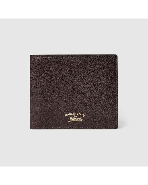 Gucci Brown Lira Bi-Fold Wallet, Leather for men